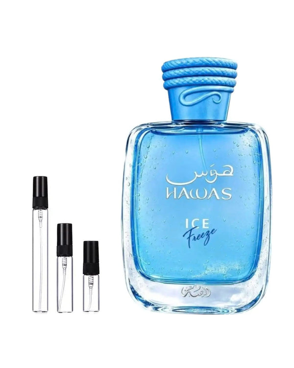 Rasasi Hawas Ice Freeze sample – decant in a glass spray vial (2, 5 or 10 ml)