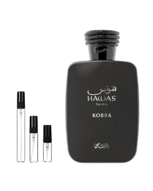 Rasasi Hawas Kobra sample – decant in a glass spray vial (2, 5 or 10 ml)
