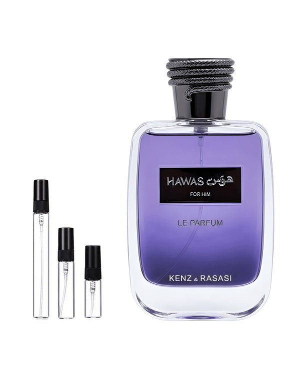 Rasasi Hawas Le Parfum For Him - Kenz De Rasasi sample – decant in a glass spray vial (2, 5 or 10 ml)