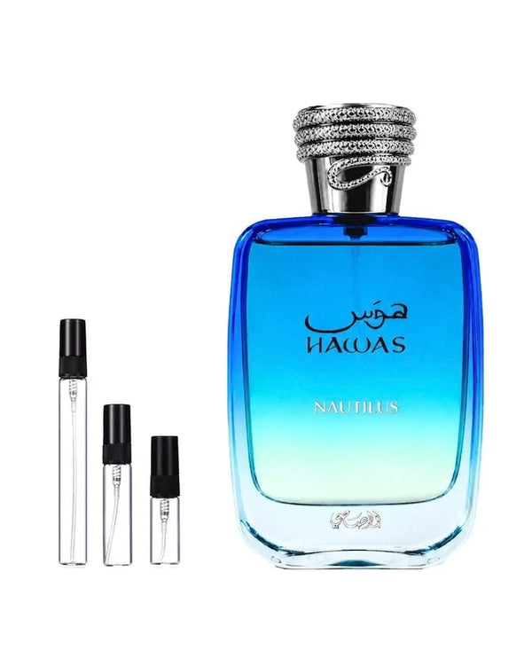 Rasasi Hawas Nautilus sample – decant in a glass spray vial (2, 5 or 10 ml)