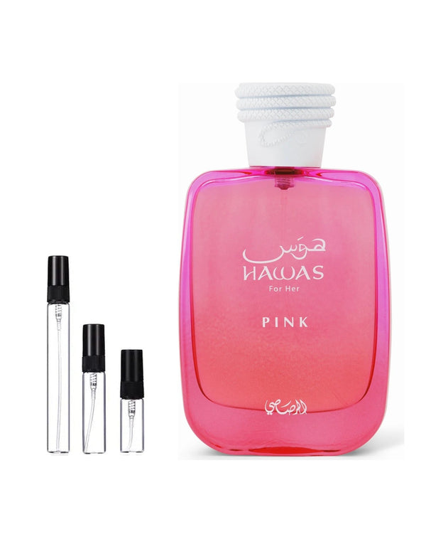 Rasasi Hawas Pink sample – decant in a glass spray vial (2, 5 or 10 ml)