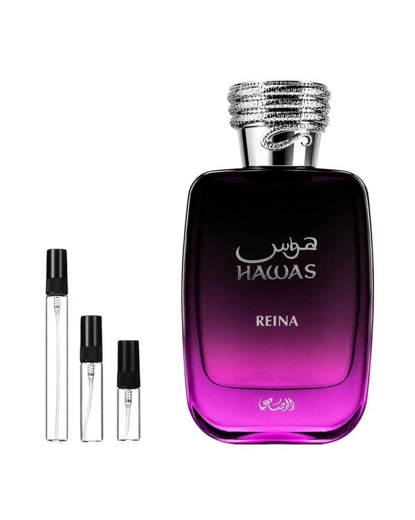 Rasasi Hawas Reina sample – decant in a glass spray vial (2, 5 or 10 ml)