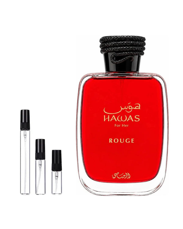 Rasasi Hawas Rouge sample – decant in a glass spray vial (2, 5 or 10 ml)