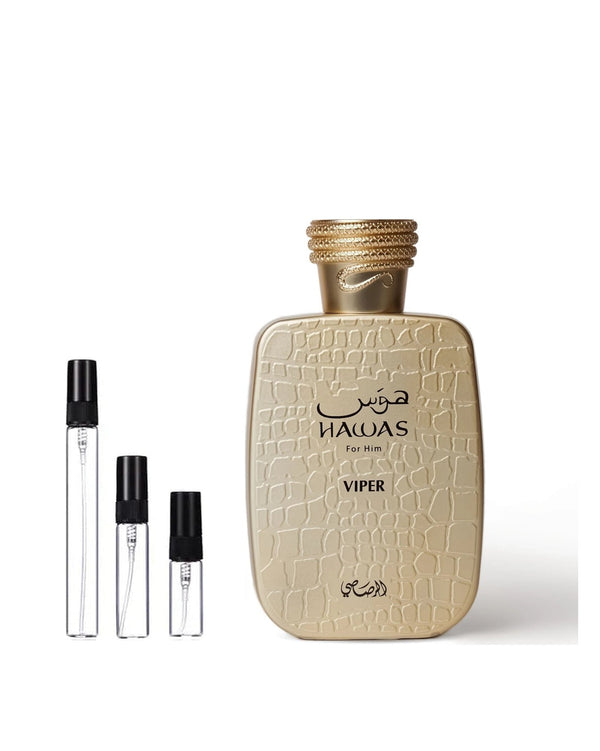 Rasasi Hawas Viper sample – decant in a glass spray vial (2, 5 or 10 ml)