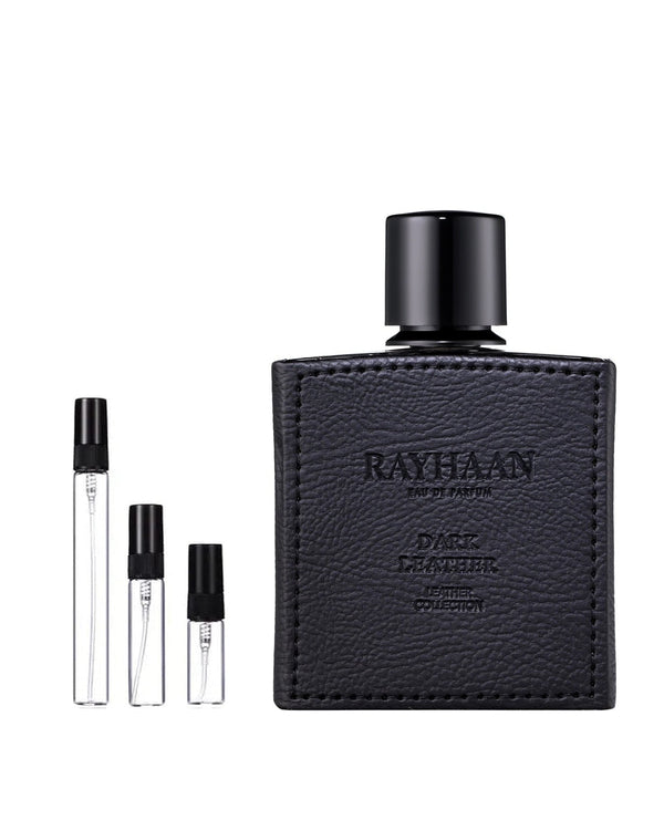 Rayhaan Dark Leather sample – decant in a glass spray vial (2, 5 or 10 ml)
