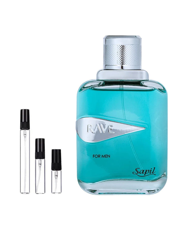 Sapil Rave For Men sample – decant in a glass spray vial (2, 5 or 10 ml)