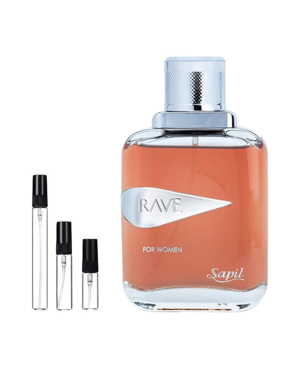 Sapil Rave For Women sample – decant in a glass spray vial (2, 5 or 10 ml)