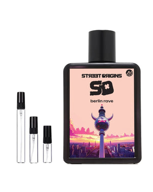 Street Origins Berlin Rave sample – decant in a glass spray vial (2, 5 or 10 ml)