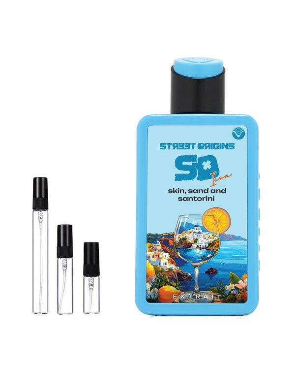 Street Origins Skin, Sand and Santorini sample – decant in a glass spray vial (2, 5 or 10 ml)
