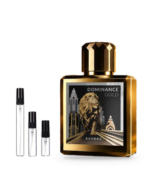 Superz. Dominance Gold sample – decant in a glass spray vial (2, 5 or 10 ml)