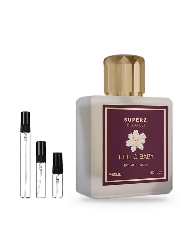 Superz. Hello Baby sample – decant in a glass spray vial (2, 5 or 10 ml)