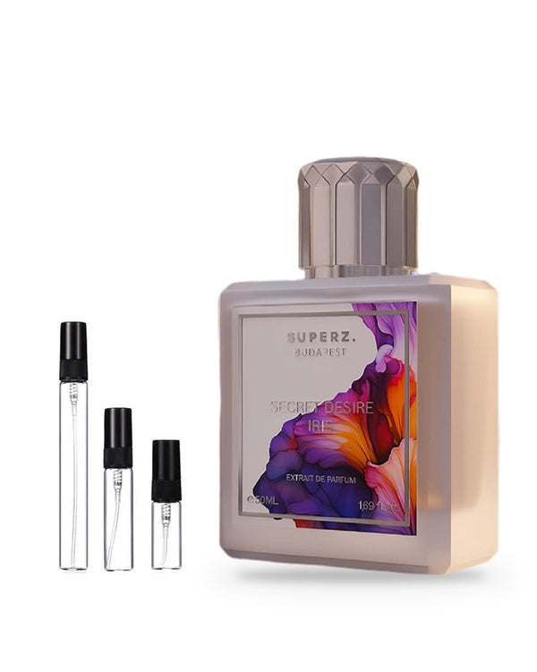 Superz. Secret Desire Iris sample – decant in a glass spray vial (2, 5 or 10 ml)