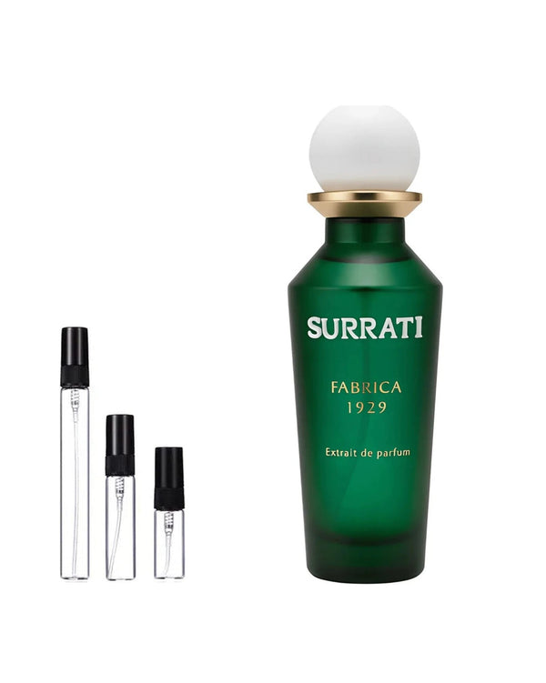 Surrati Fabrica 1929 sample – decant in a glass spray vial (2, 5 or 10 ml)