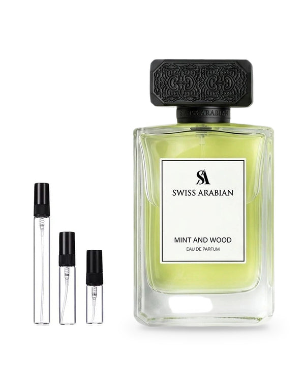 Swiss Arabian Mint and Wood sample – decant in a glass spray vial (2, 5 or 10 ml)