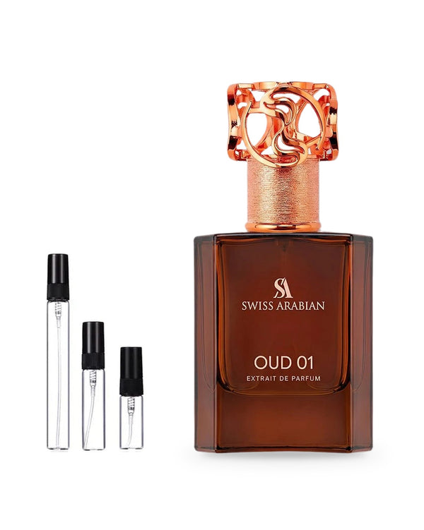 Swiss Arabian Oud 01 sample – decant in a glass spray vial (2, 5 or 10 ml)