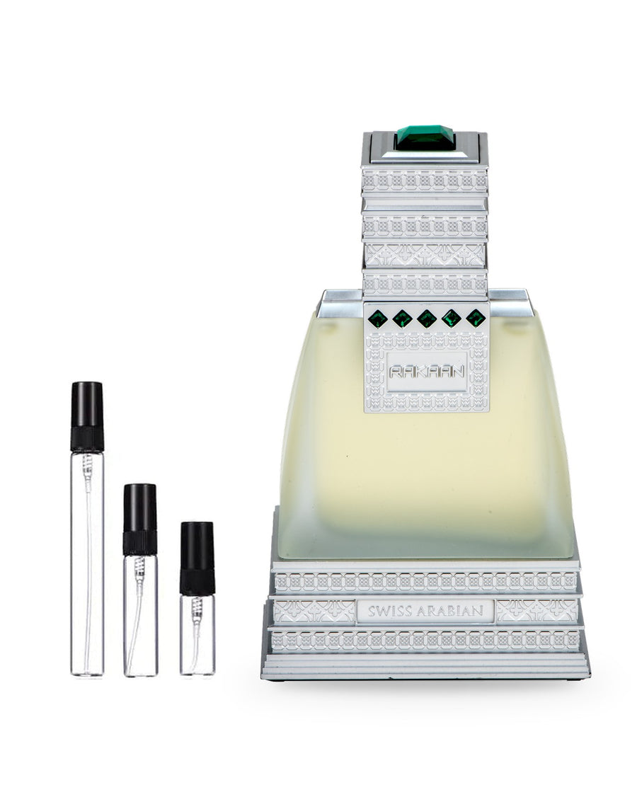 Swiss Arabian Rakaan sample – decant in a glass spray vial (2, 5 or 10 ml)