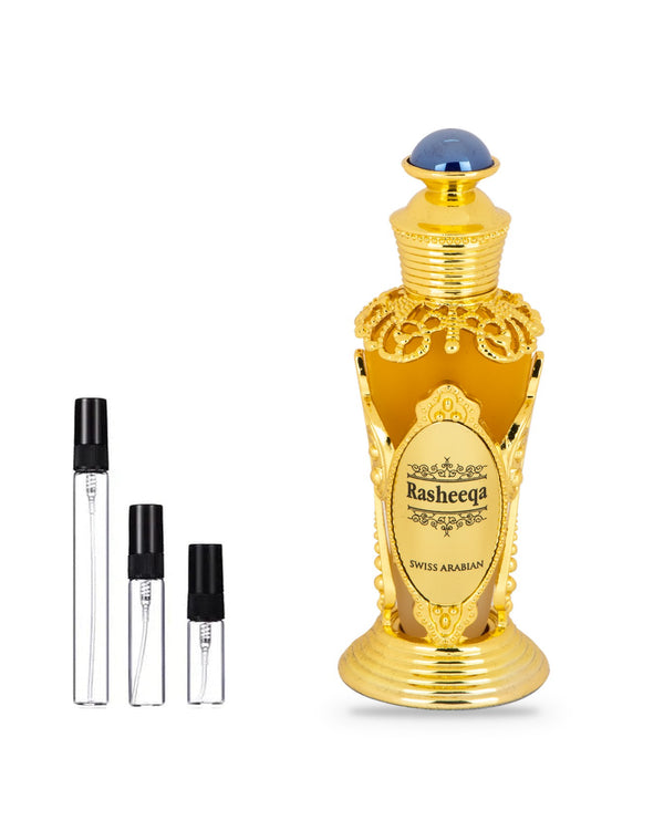 Swiss Arabian Rasheeqa sample – decant in a glass spray vial (2, 5 or 10 ml)