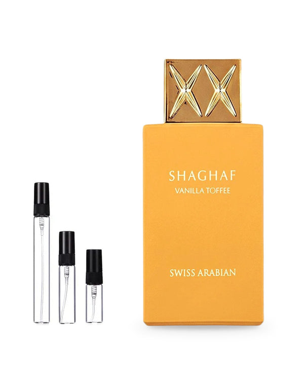 Swiss Arabian Shaghaf Vanilla Toffee sample – decant in a glass spray vial (2, 5 or 10 ml)