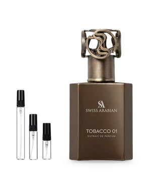 Swiss Arabian Tobacco 01 sample – decant in a glass spray vial (2, 5 or 10 ml)