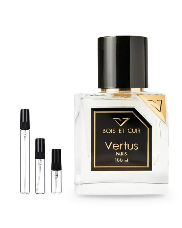 Vertus Bois Et Cuir sample – decant in a glass spray vial (2, 5 or 10 ml)